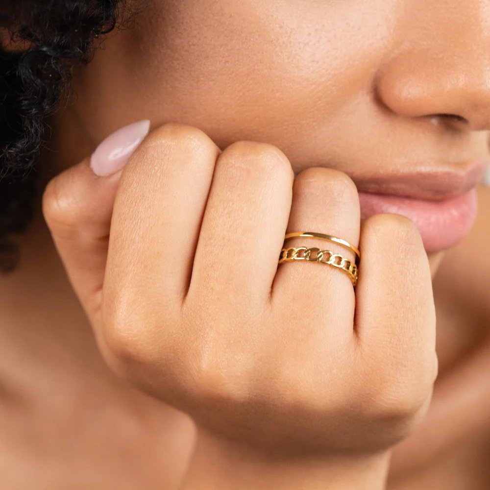 Gold Chain Layered Ring