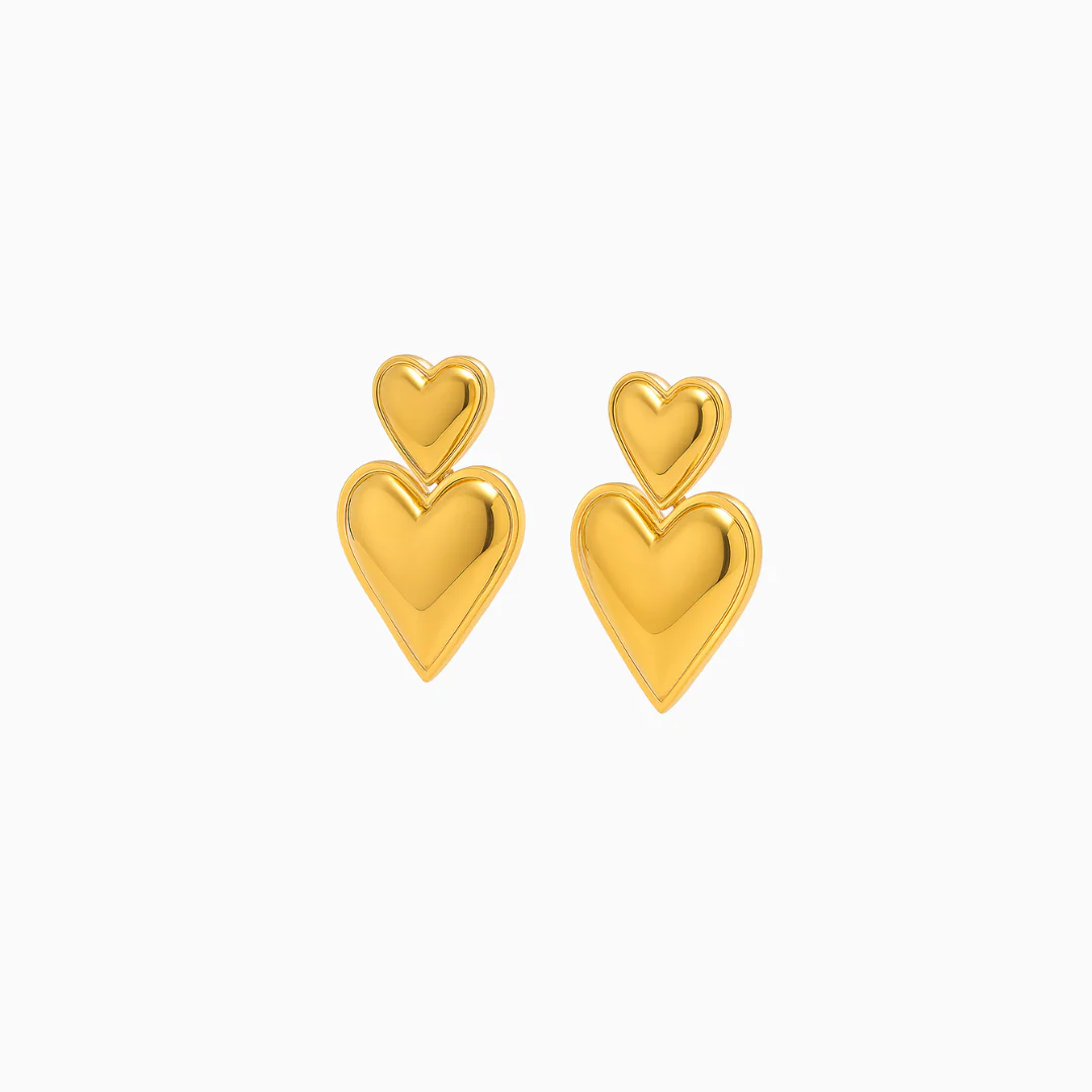 Amara Double Heart Earrings