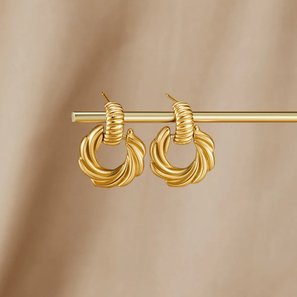 Leah 18K Twisted Hoop Earrings