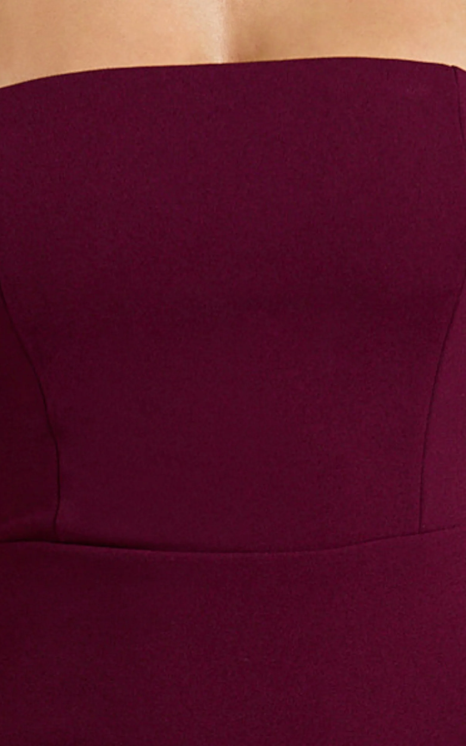 Salome Midi Dress - Halter Neck Column Dress in Wine