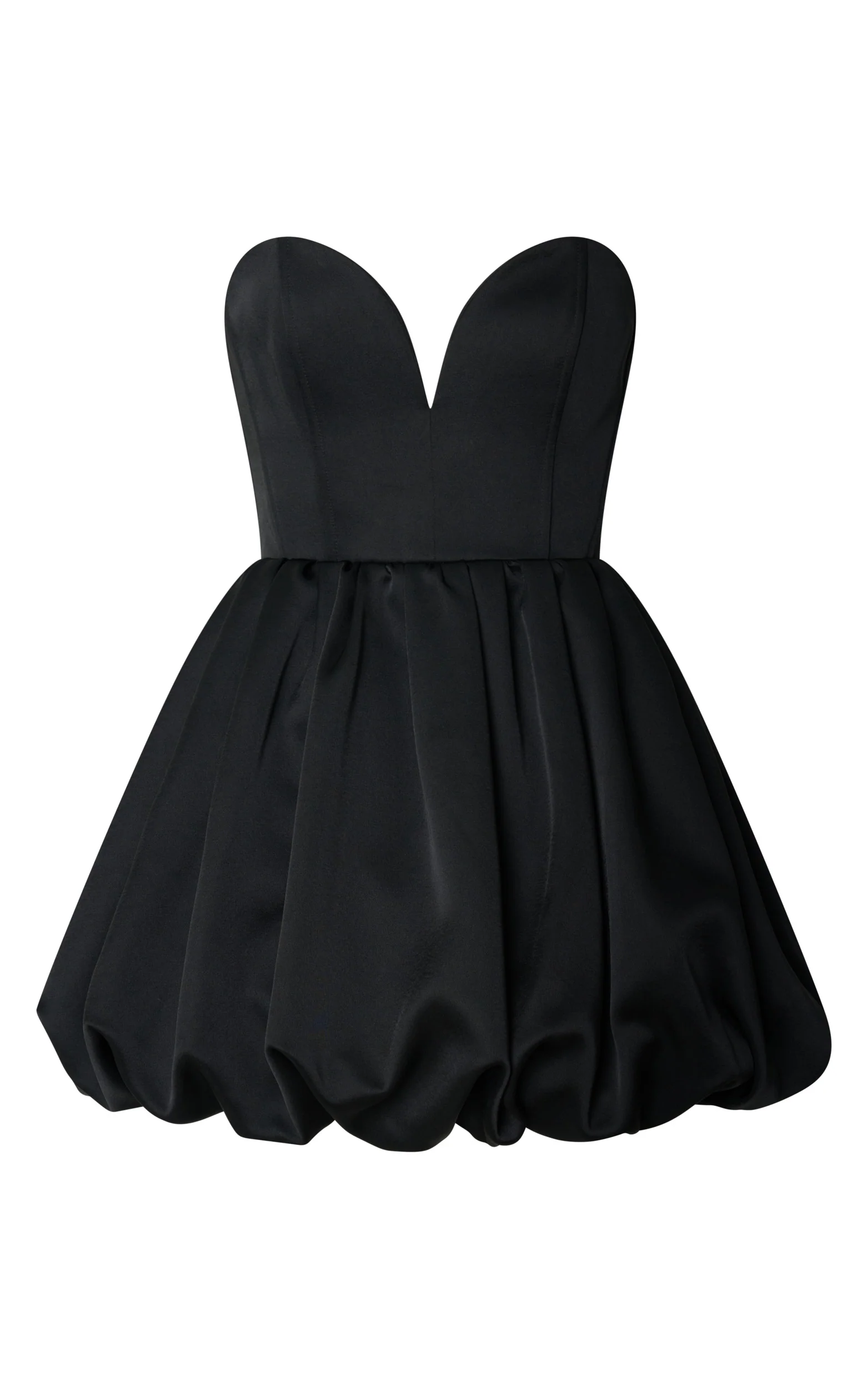 Roland Mini Dress - Strapless Drop Waist Fit And Flare Dress in Black