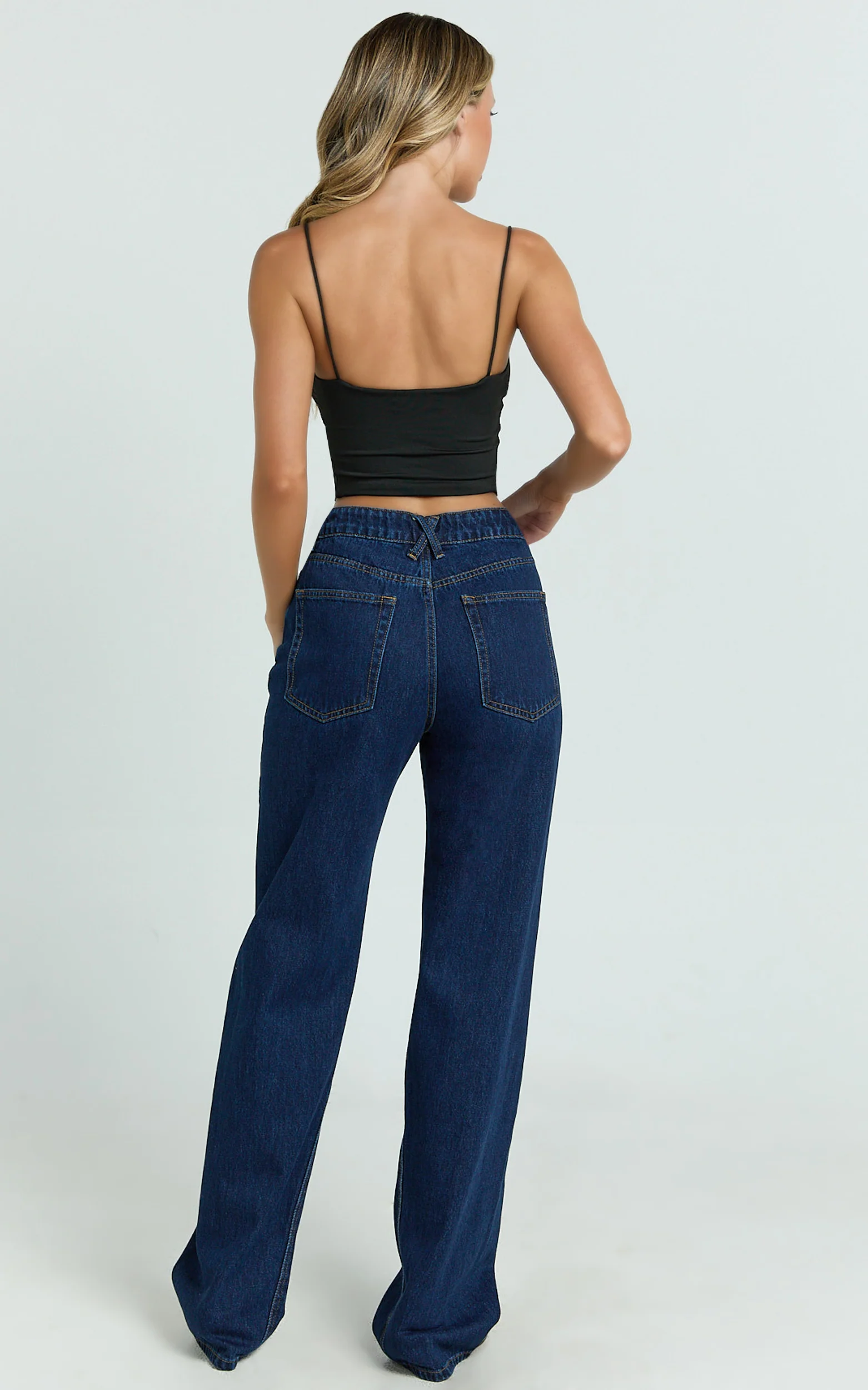 Abbie Jeans - Mid Rise Straight Leg Recycled Denim Jeans in Indigo Wash