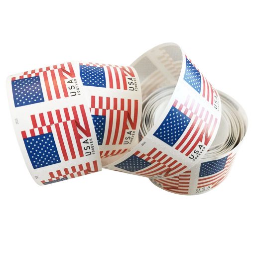 U.S. Flag 1 roll of 100 USPS Forever Stamps First Class Postage Stamps 2018 (3 Coils 300pcs)