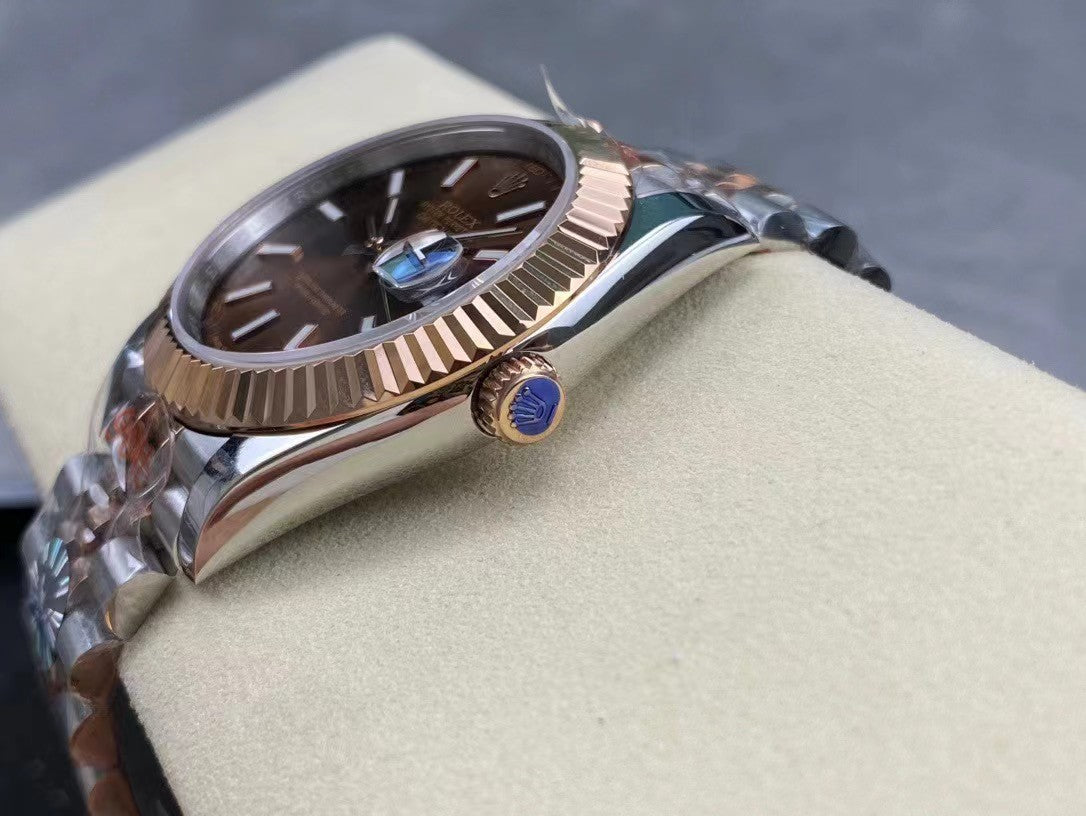 Copy of Datejust Mens rose gold and chocolate