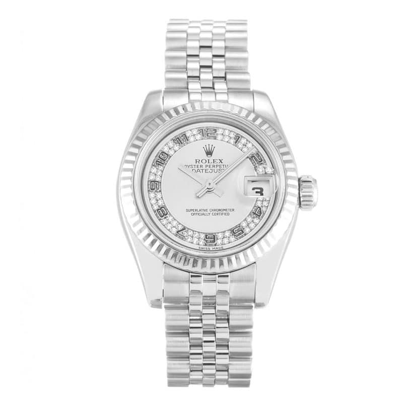 Datejust Silver Diamond Dial 179174 Ladies 26MM