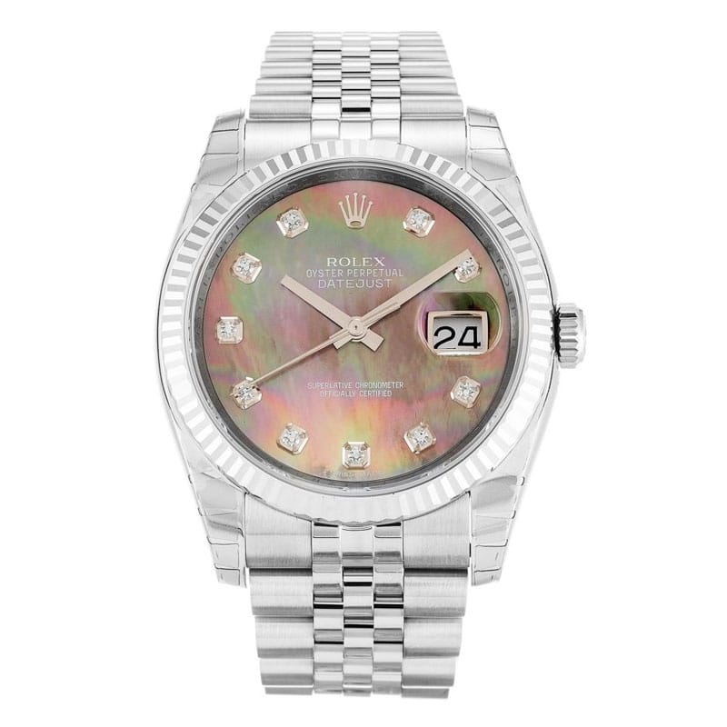 Datejust Pearl Black-Diamond Dial 116234 Mens 36MM