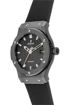 Hublot Classic Fusion Automatic Black Carbon Fiber Dial Black Rubber 45mm Men's Watch 542.CM.1771.RX
