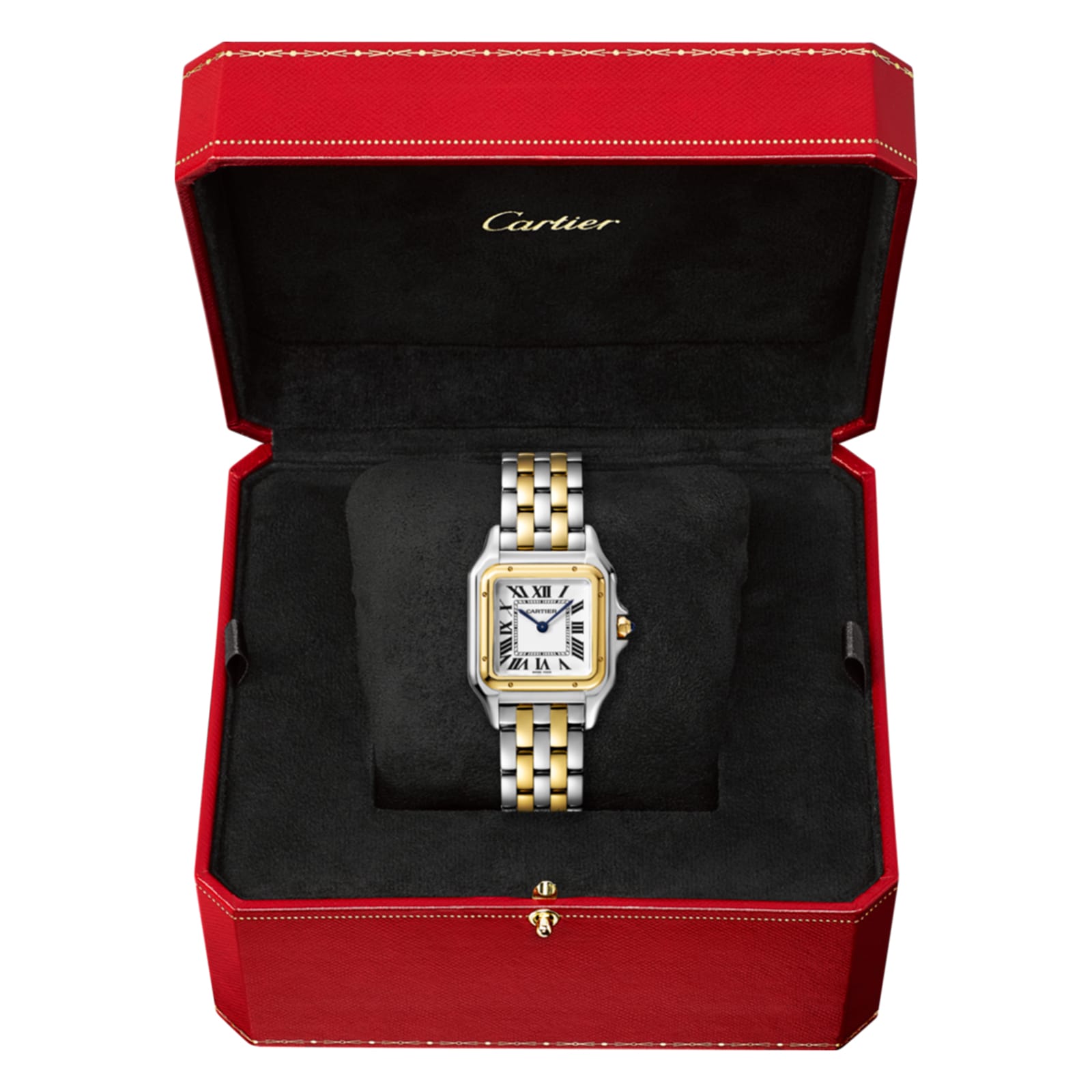 Cartier Panthère De Cartier Watch Medium Model, Quartz Movement, Yellow Gold, Steel-P17310916