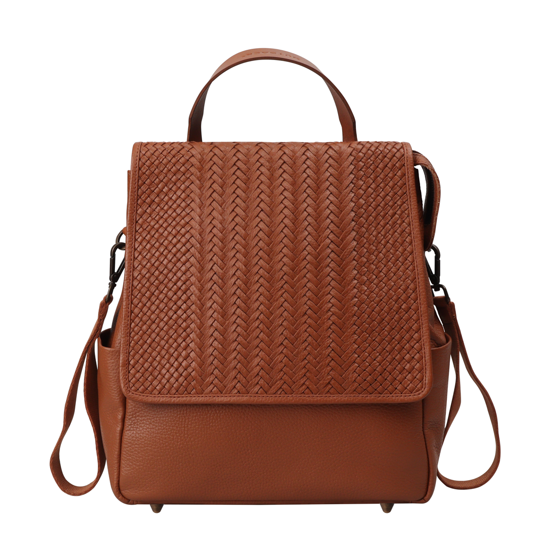 Donna Weaved Leather Diaper Bag