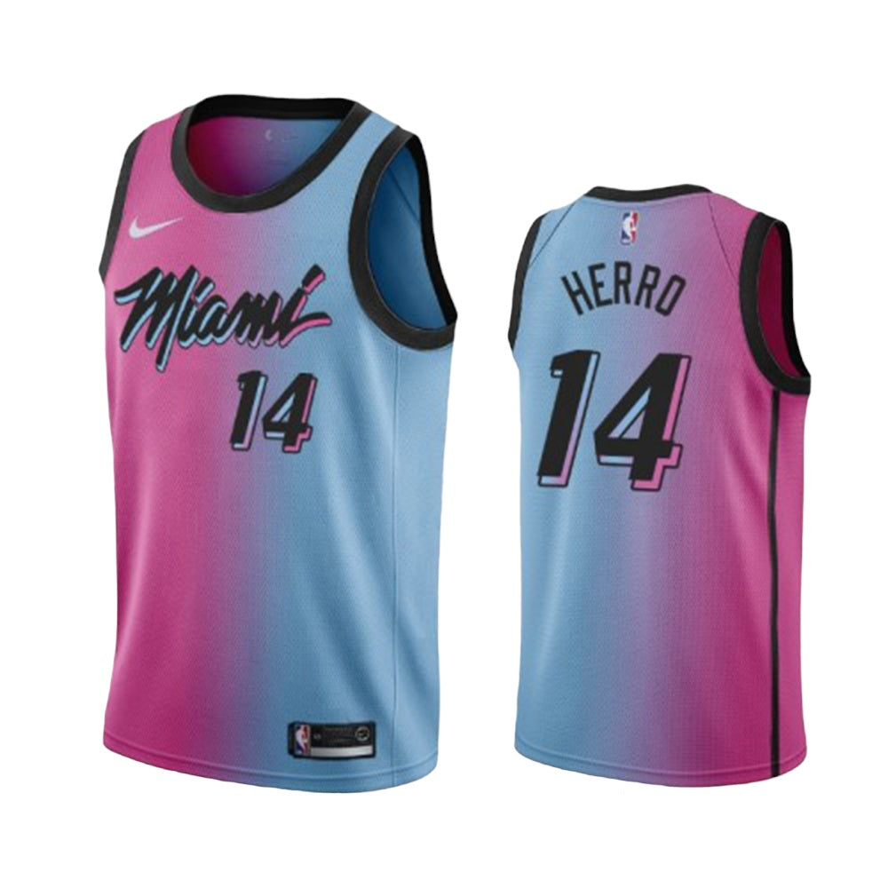 Men's Miami Heat Tyler Herro City Edition Jersey - Pink Blue