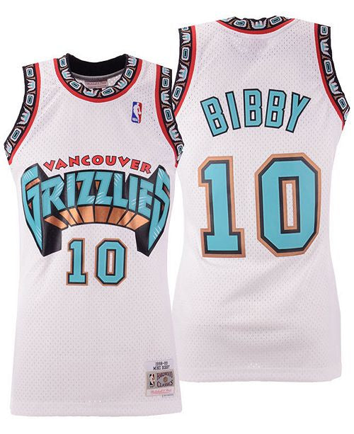 Men's Vancouver Grizzlies Mike Bibby Mitchell & Ness White Hardwood ...