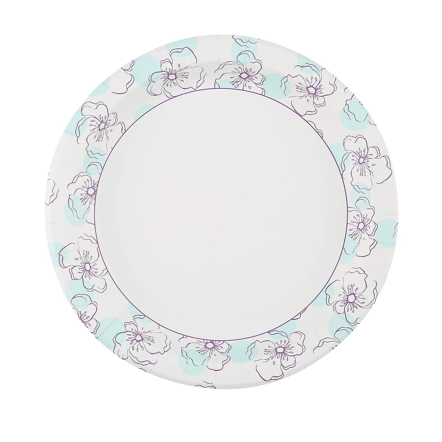 Glad Round Disposable Paper Plates 10 in, Blue Flower, Soak Proof, Cut  Proof, Microwave Safe Heavy Duty Paper Plates 10