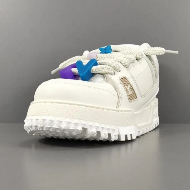 White Louis VuittonTrainer Maxi Tinkerbell low-top fashion casual sandals for men and women  1