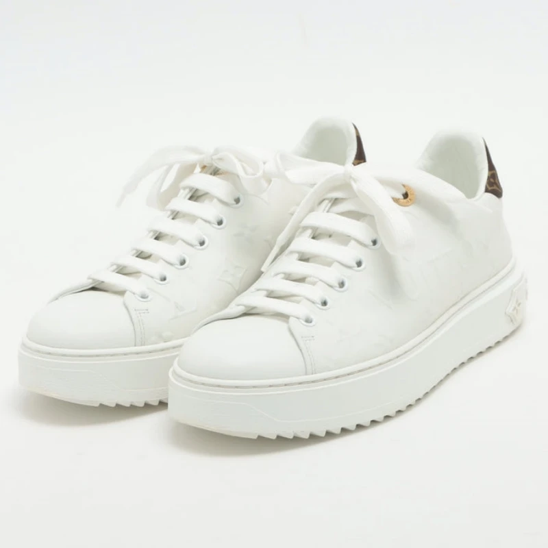 Louis Vuitton Time Outline '22 leather sports shoes ms0252 letters relief insole stains  1