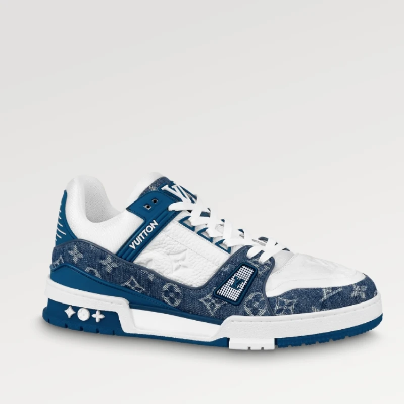 Louis Vuitton LV Trainer Monogram Denim White Blue