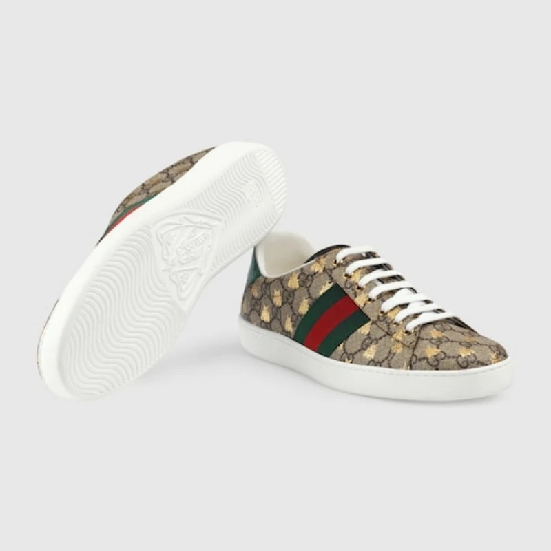 GUCCI Ace leather-trimmed GG sneakers  1