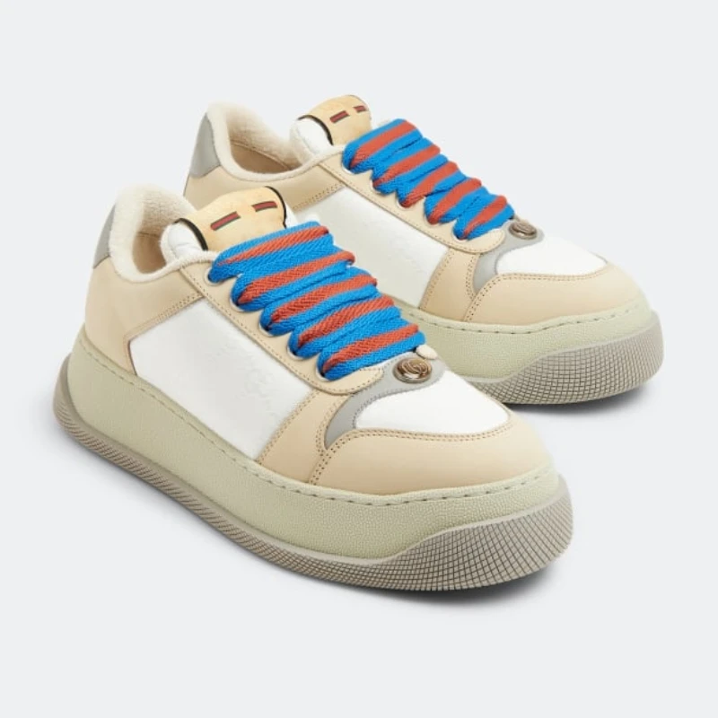 GUCCI Screener GG-canvas and leather trainers  1