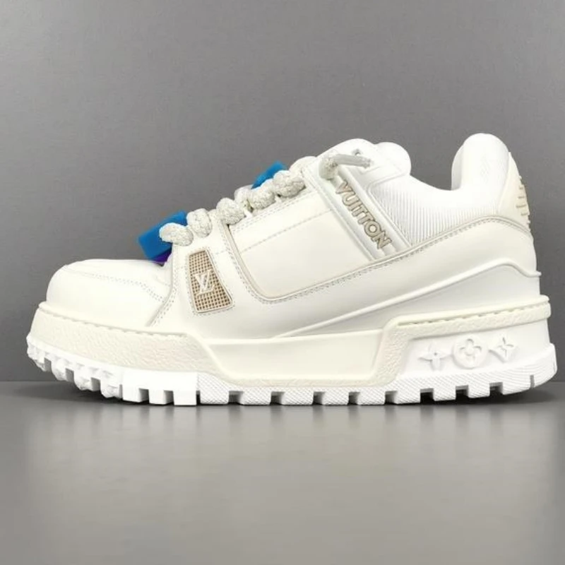 White Louis VuittonTrainer Maxi Tinkerbell low-top fashion casual sandals for men and women  1