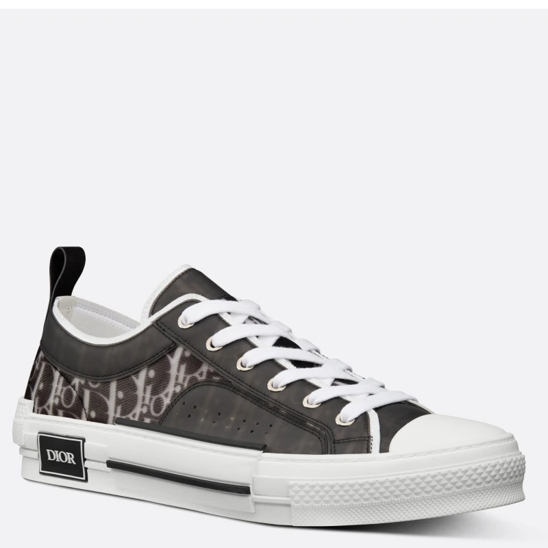 Dior B23 LOW-TOP SNEAKER Black and White Dior Oblique Canvas  1