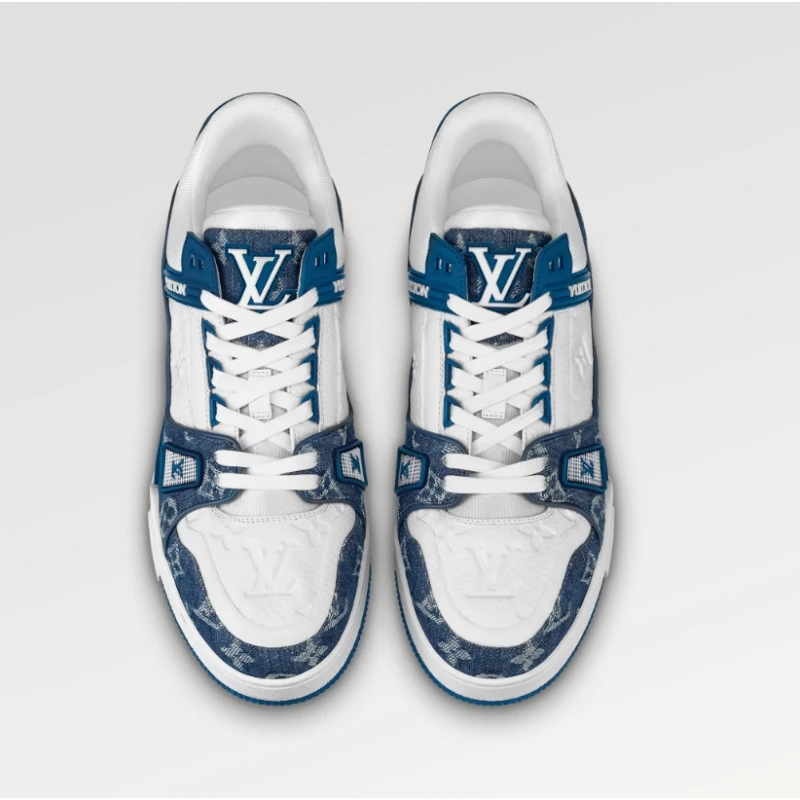 Louis Vuitton LV Trainer Monogram Denim White Blue