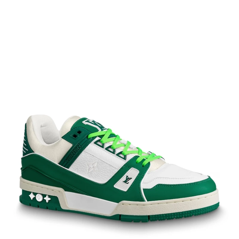 Louis Vuitton Trainer Green Monogram Denim  1