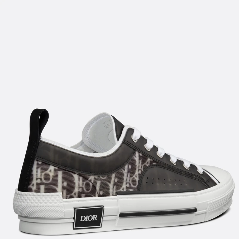 Dior B23 LOW-TOP SNEAKER Black and White Dior Oblique Canvas  1
