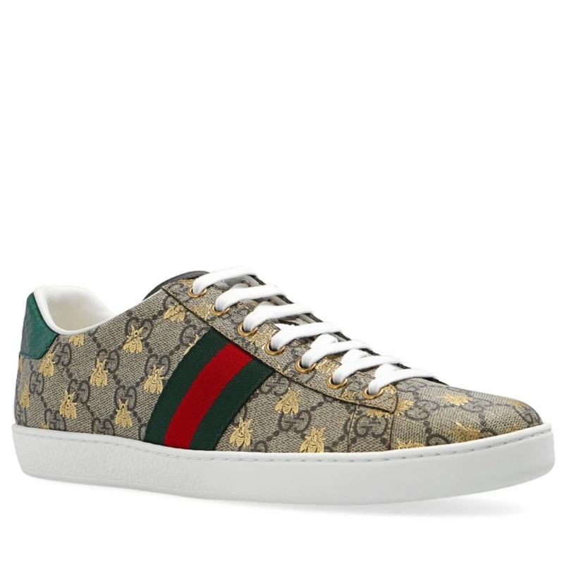 GUCCI Ace leather-trimmed GG sneakers  1