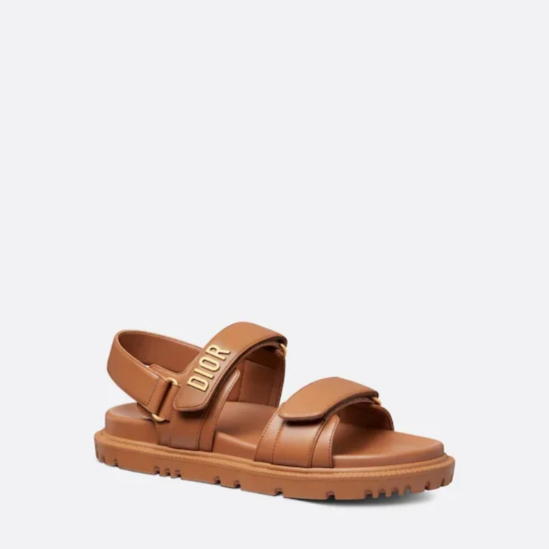DIORACT SANDAL Golden Saddle Lambskin Leather  1