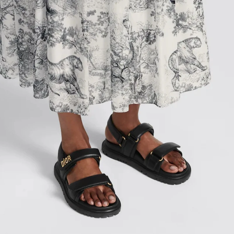 DIORACT SANDAL Black Lambskin