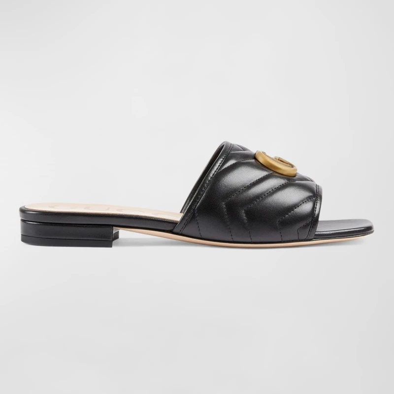 Gucci Jolie Quilted Medallion Slide Sandals  1