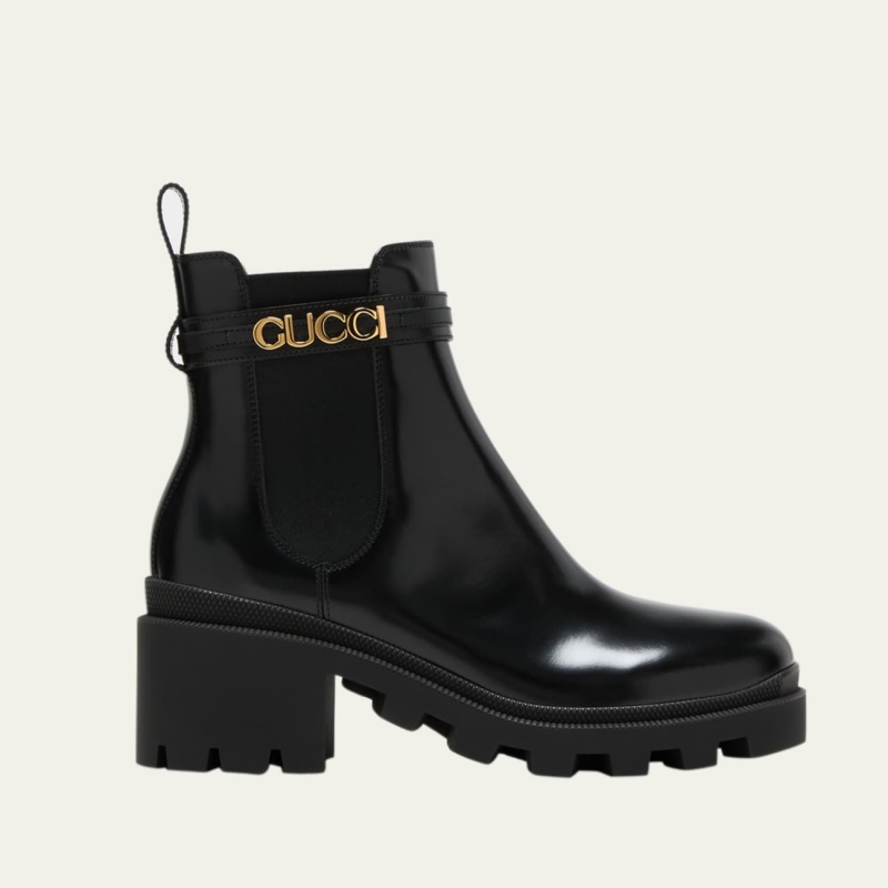 Trip Leather Logo-Strap Chelsea Boots