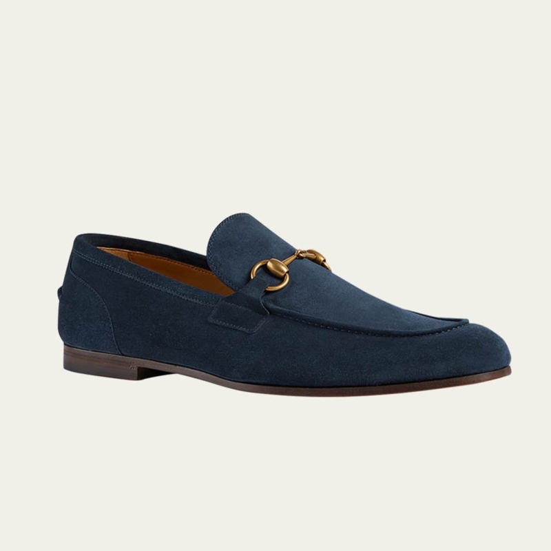 GUCCI Men's Jordaan Suede Bit Loafers $920