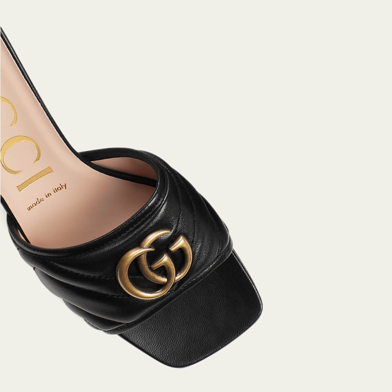 Marmont Quilted Medallion Mule Sandals