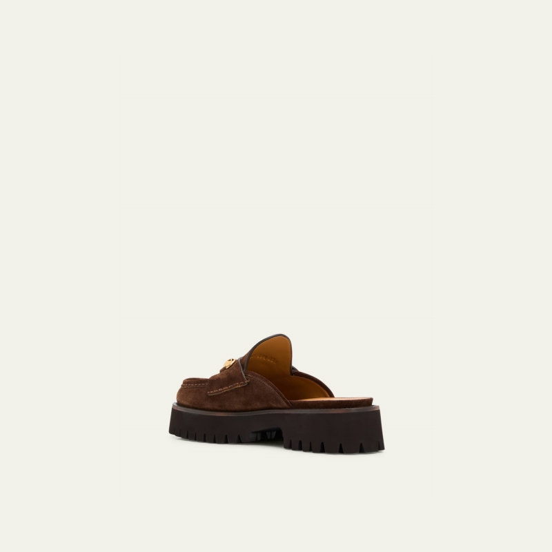 GUCCI Sylke Suede Bit Loafers