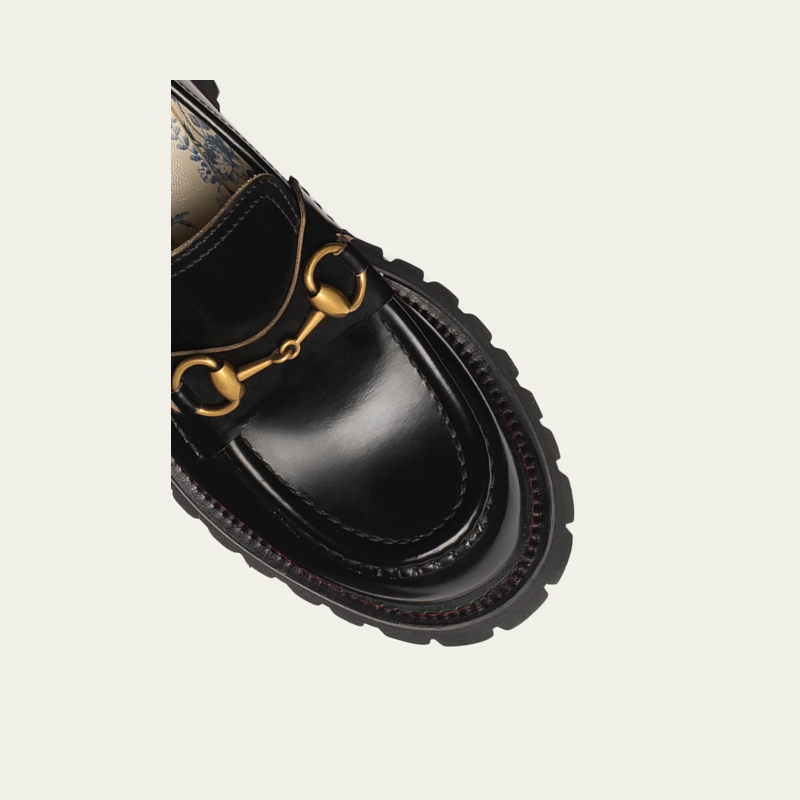 GUCCI Harald Leather Lug-Sole Loafers