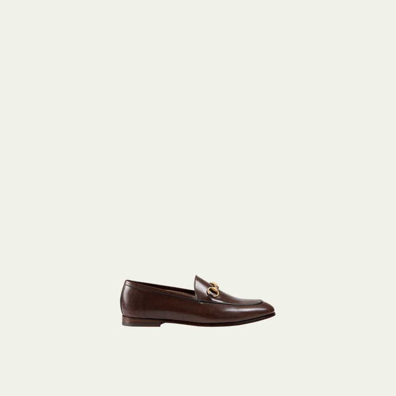 GUCCI Jordaan Leather Bit Loafers