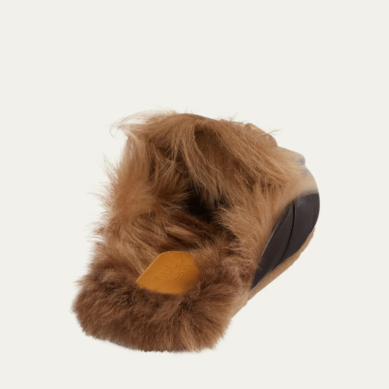 Men's Airel Long Shearling and Leather Mule Slippers