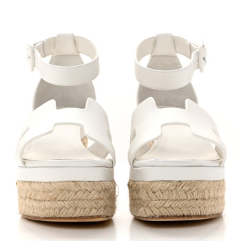 Goatskin Elda Espadrille Wedge Sandals White