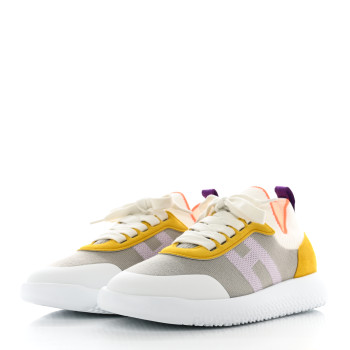 Knit Suede Goatskin Womens Crew Sneakers Multicolor Gris