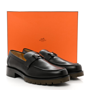 Calfskin Mens Gregoire Loafers 45 Black