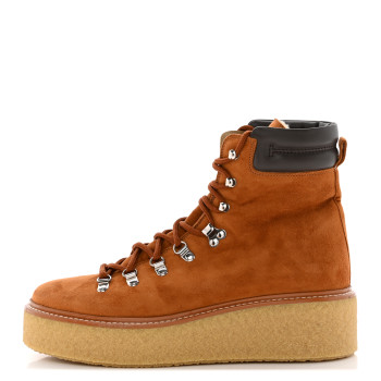 Suede Shearling Womens Discovery Ankle Boots  Camel Ecru