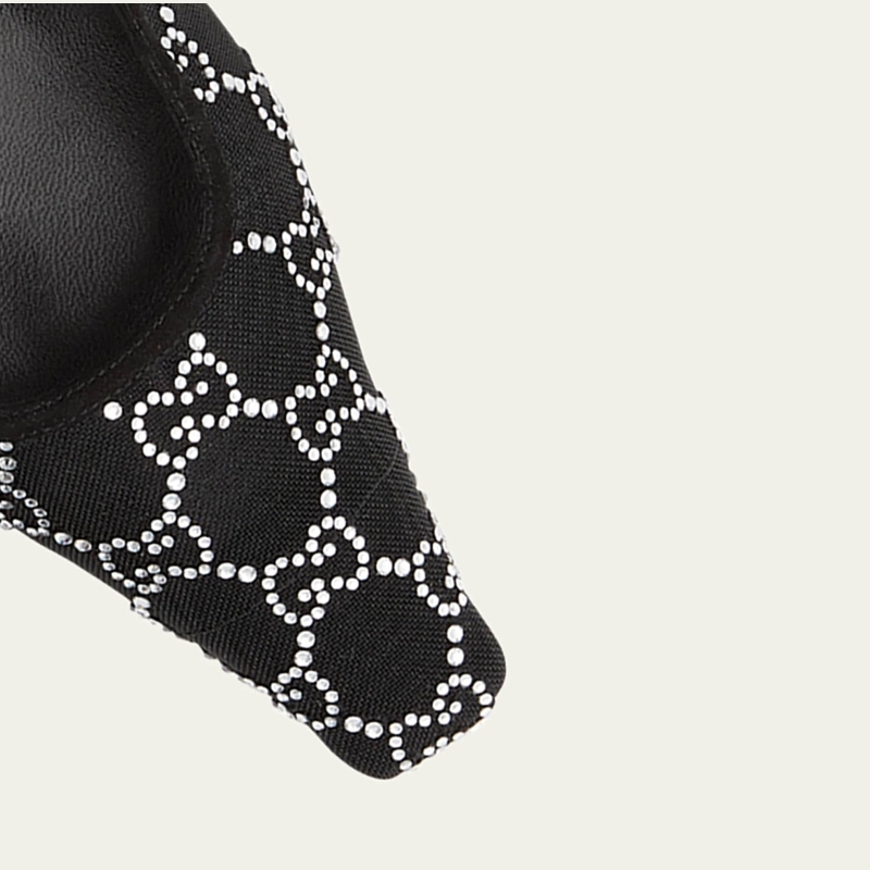 Tom Crystal GG Mesh Slingback Pumps