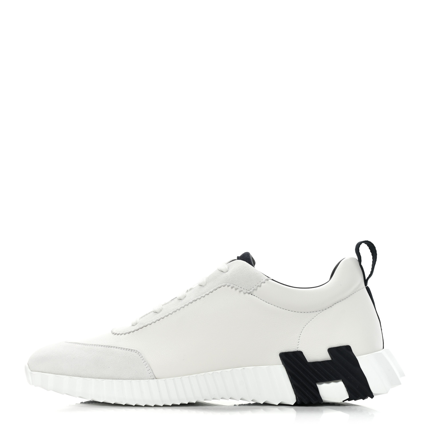 Goatskin Suede Goatskin Bouncing Sneakers  White Navy