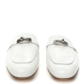 Calfskin Oz Mules  White