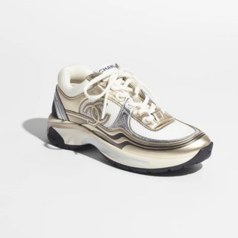 CHANEL | G39792 Y56368 K5450 SNEAKERS White/Gold