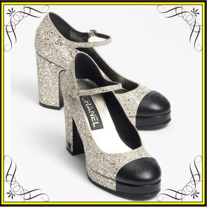 CHANEL | Round Toe Casual Style Blended Fabrics Street Style Bi-color