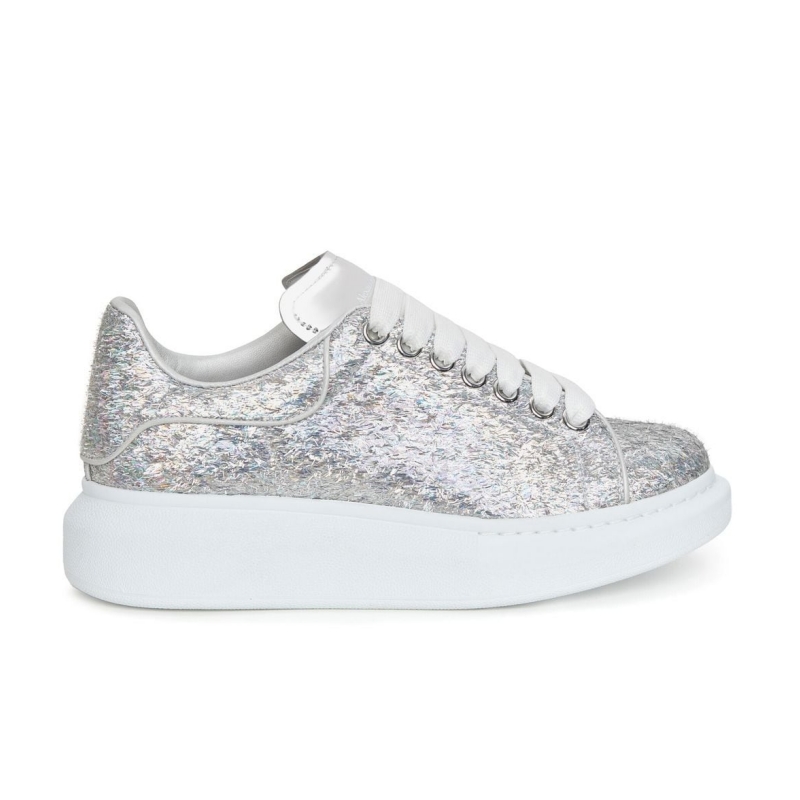 Alexander McQueen debossed-logo holographic-effect sneakers