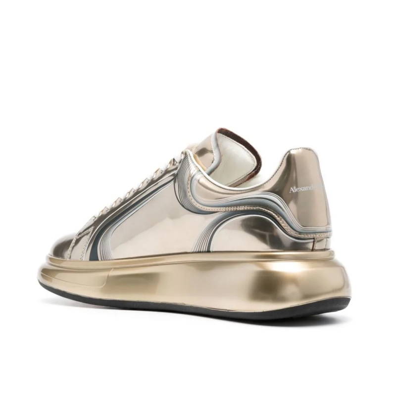 Alexander McQueen Oversized metallic leather sneakers