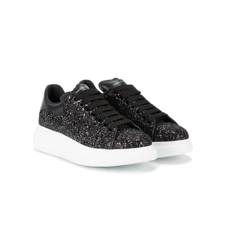 Alexander McQueen Oversized glitter lace-up sneakers