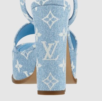 Louis Vuitton | Monogram Open Toe Platform Casual Style Block Heels